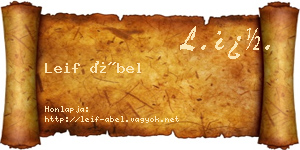 Leif Ábel névjegykártya